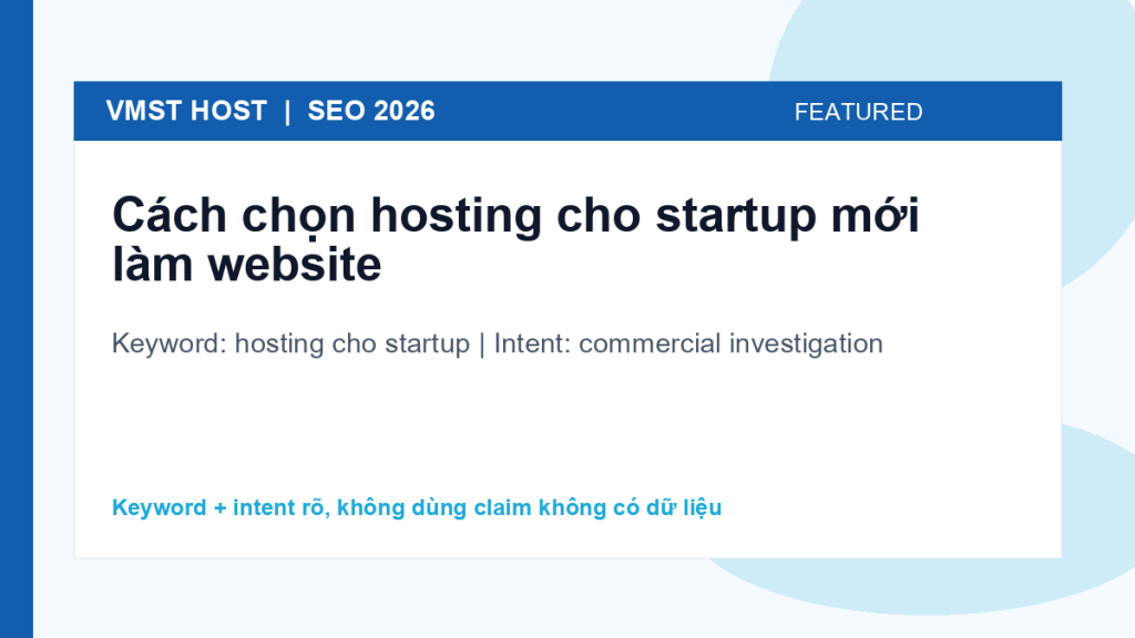 hosting cho startup - commercial investigation