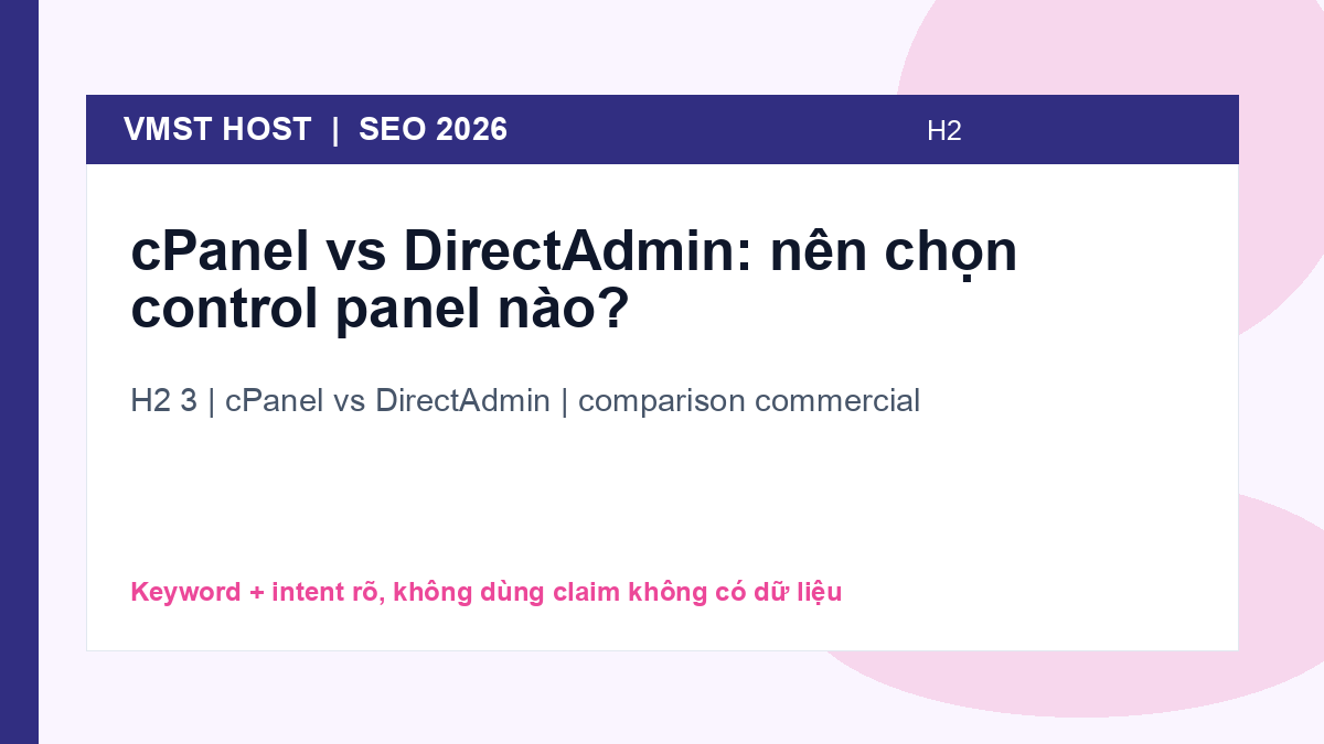 Định nghĩa và entity SEO của cPanel vs DirectAdmin