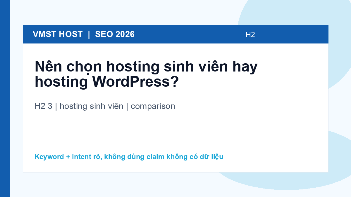 Định nghĩa và entity SEO của hosting sinh viên