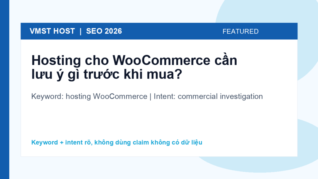 hosting WooCommerce - commercial investigation