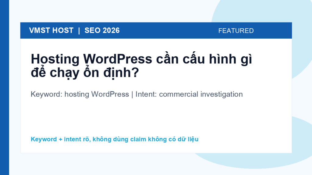 hosting WordPress - commercial investigation
