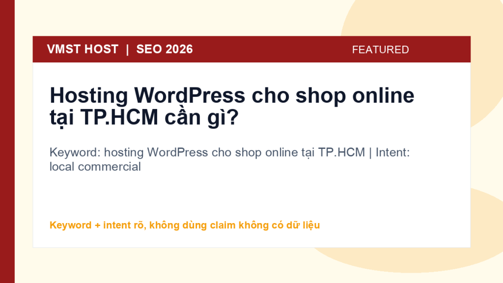 hosting WordPress cho shop online tại TP.HCM - local commercial