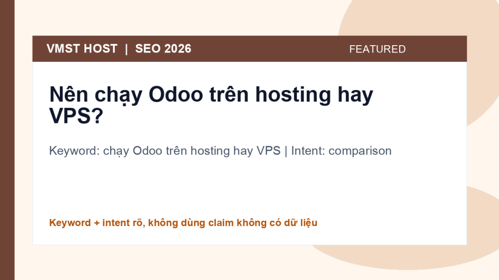 chạy Odoo trên hosting hay VPS - comparison