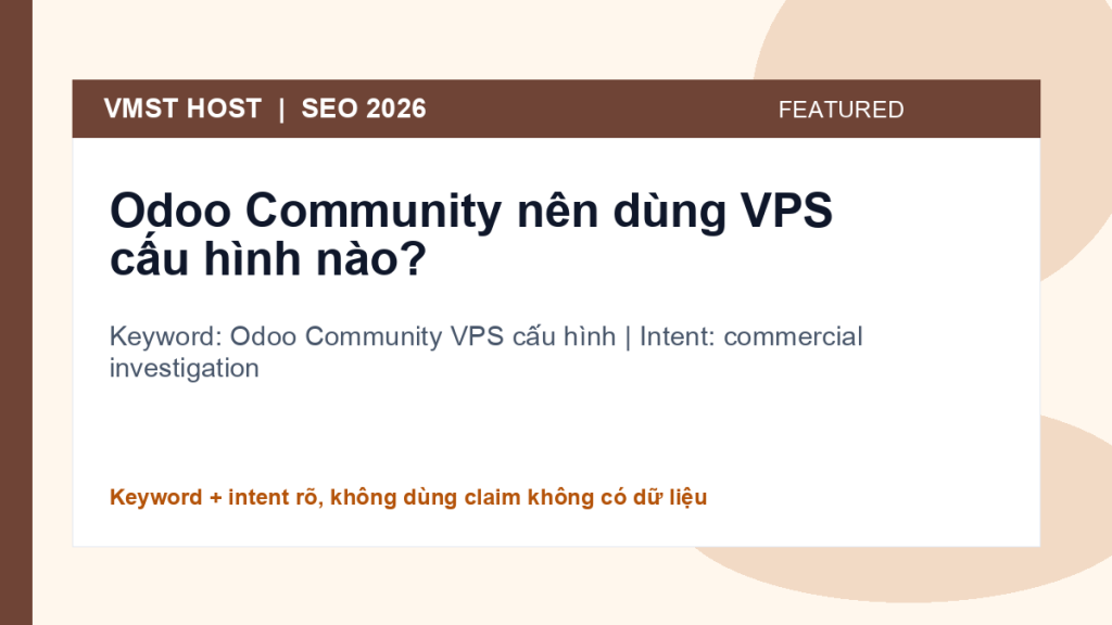 Odoo Community VPS cấu hình - commercial investigation