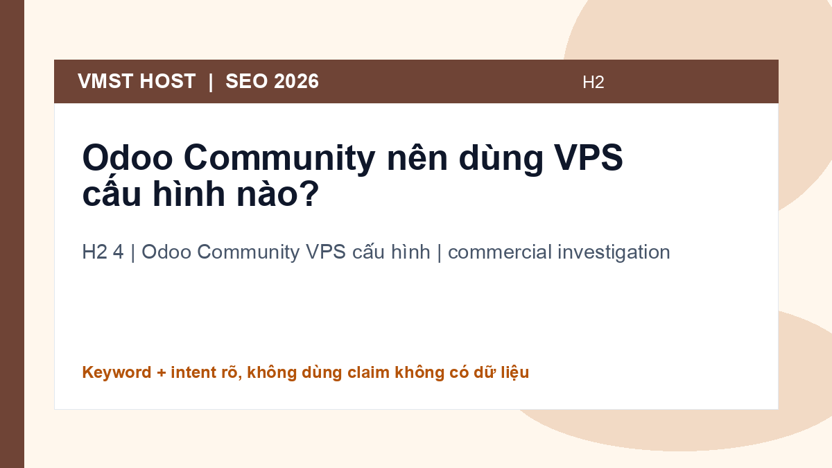 Khi nào nên chọn Odoo Community VPS cấu hình