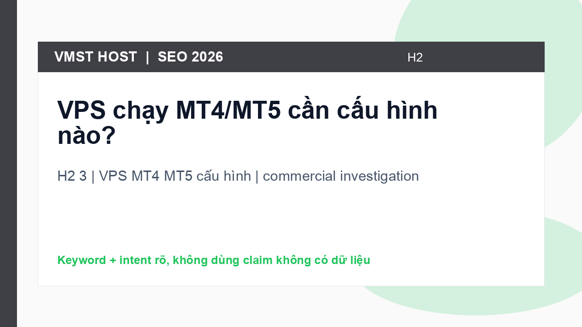 Định nghĩa và entity SEO của VPS MT4 MT5 cấu hình