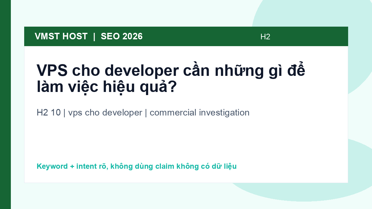 Kết luận cho vps cho developer